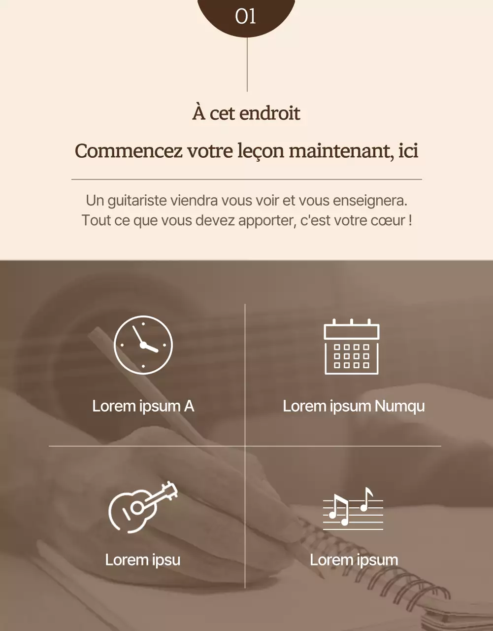 Apprendre à jouer de manière douce et émotionnelle détails de la leçon de guitare entière