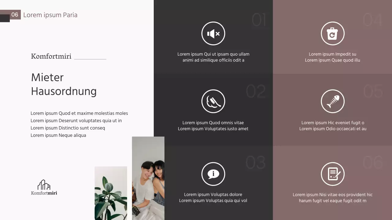 Haus Einzugsangebot Thema in braun und grau