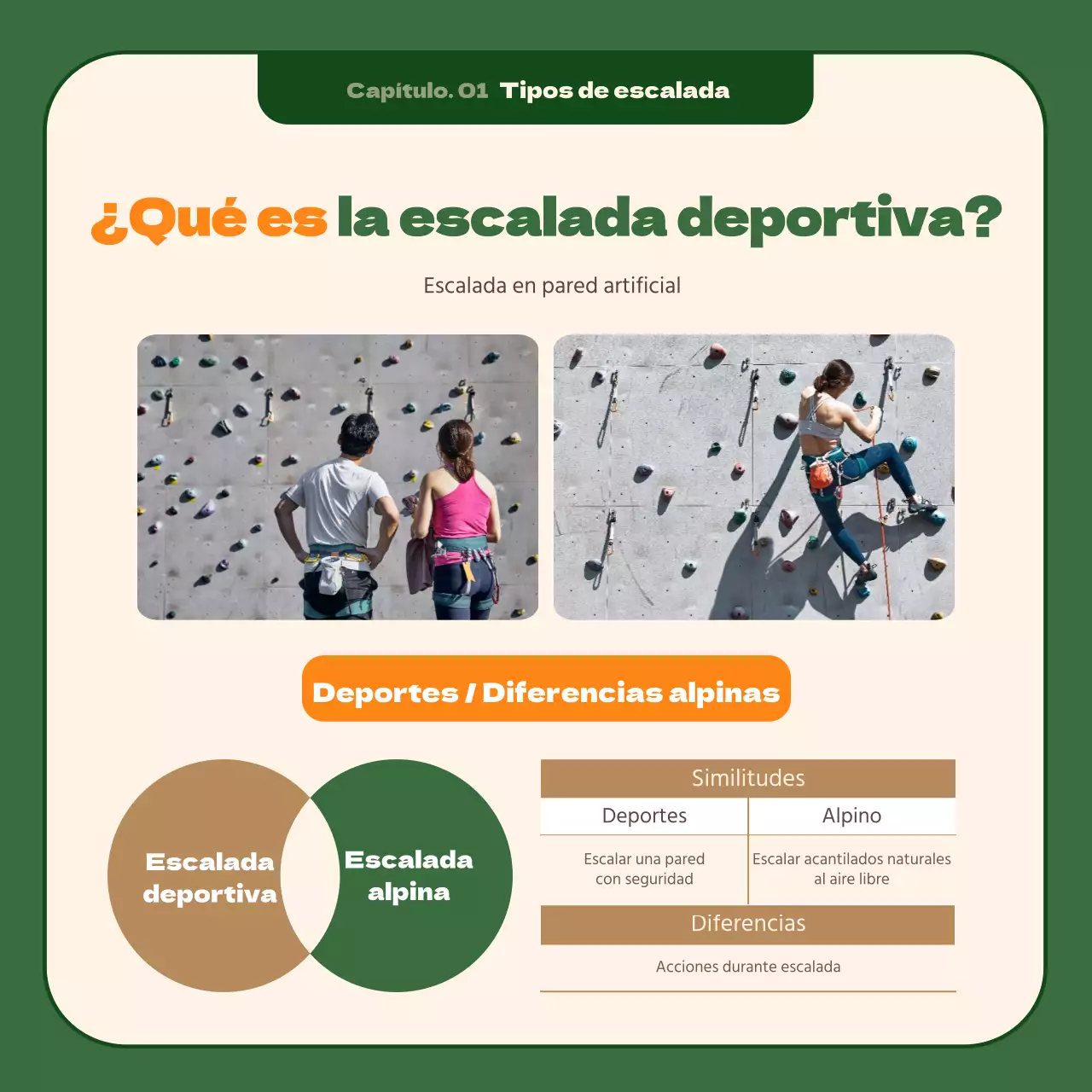 La mejor escalada por afición del siglo XXI, enmarcada en un relajante fondo verde oscuro