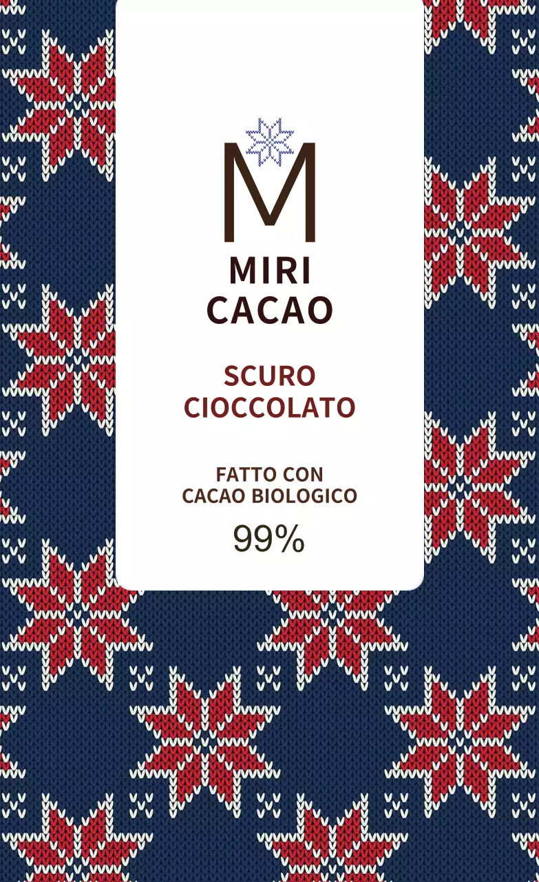 Etichetta per diffusore con motivo a fiocco di neve blu navy e rosso