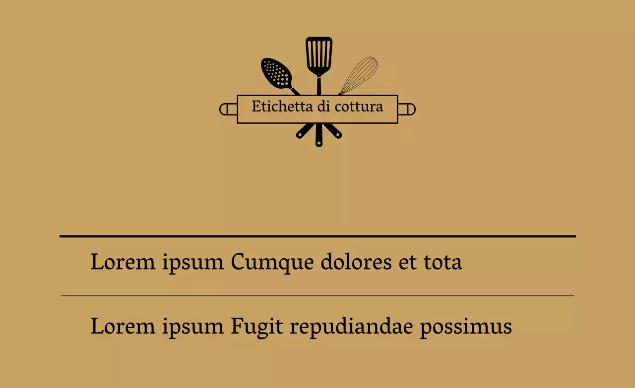 Icona marrone Etichetta da cucina semplice