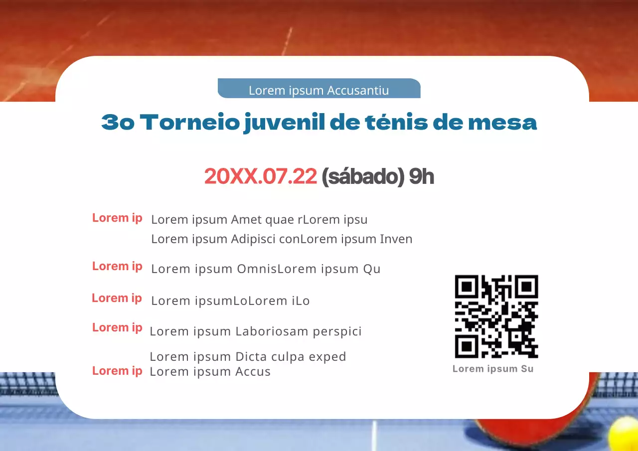 Torneio de ténis de mesa para jovens
