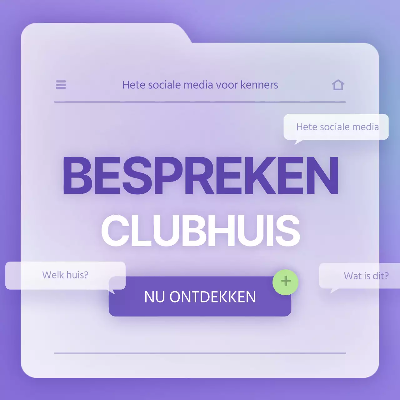 Strak bestandsconcept in paars en wit om je op de hoogte te houden