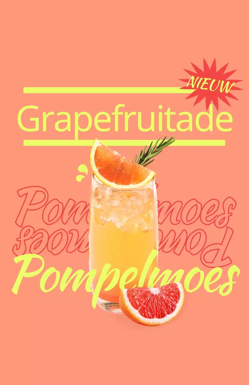 Promoot het menu van je café met kleurrijke geïllustreerde afbeeldingen van drankjes en tekst