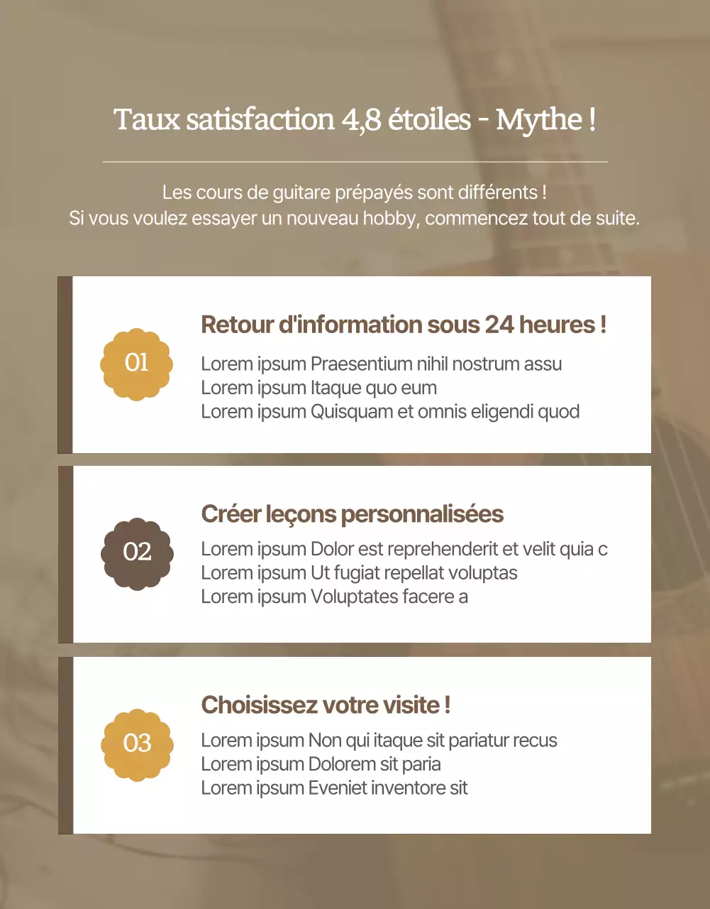 Apprendre à jouer de manière douce et émotionnelle détails de la leçon de guitare entière