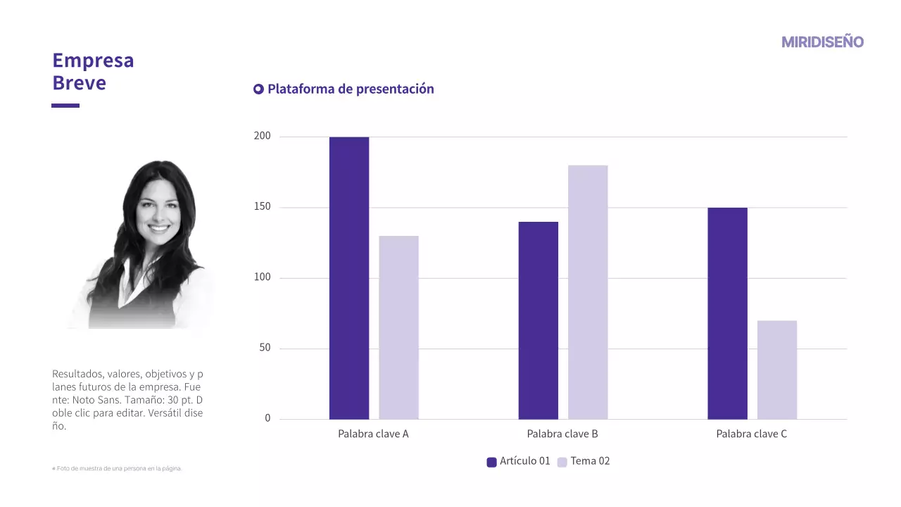 Plantilla de carta de presentación corporativa en tono morado