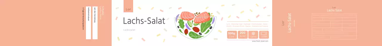 Pastellfarbener Lachssalat