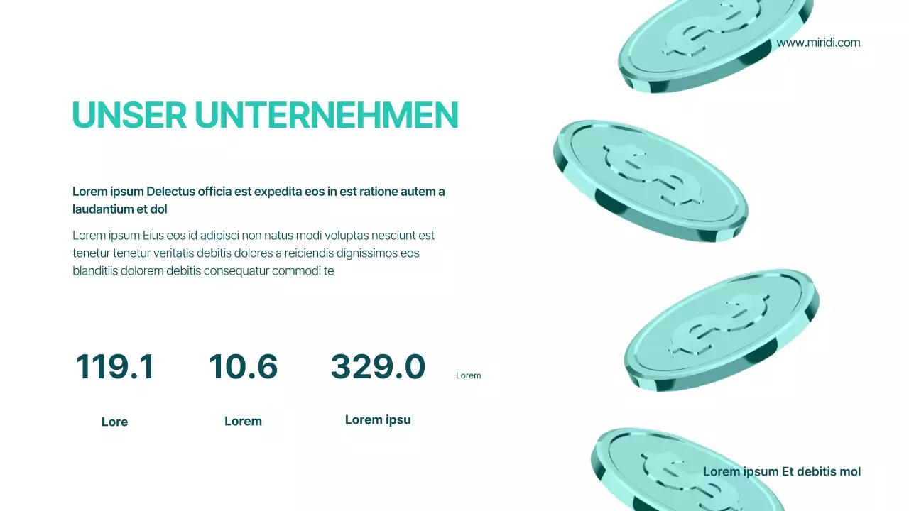 Ein mintgrüner und weißer, geometrischer Prospekt einer Maklerfirma