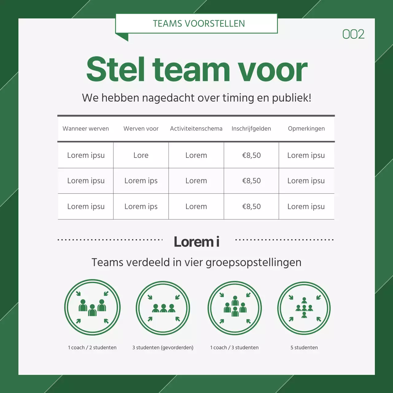 Stimuleer de werving voor lichaamsbeweging met een groene, speelplaatsachtige uitstraling