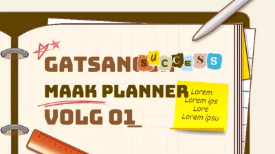 Off-white en bruine nette kantoorbenodigdheden illustratie concept planner schrijven thema