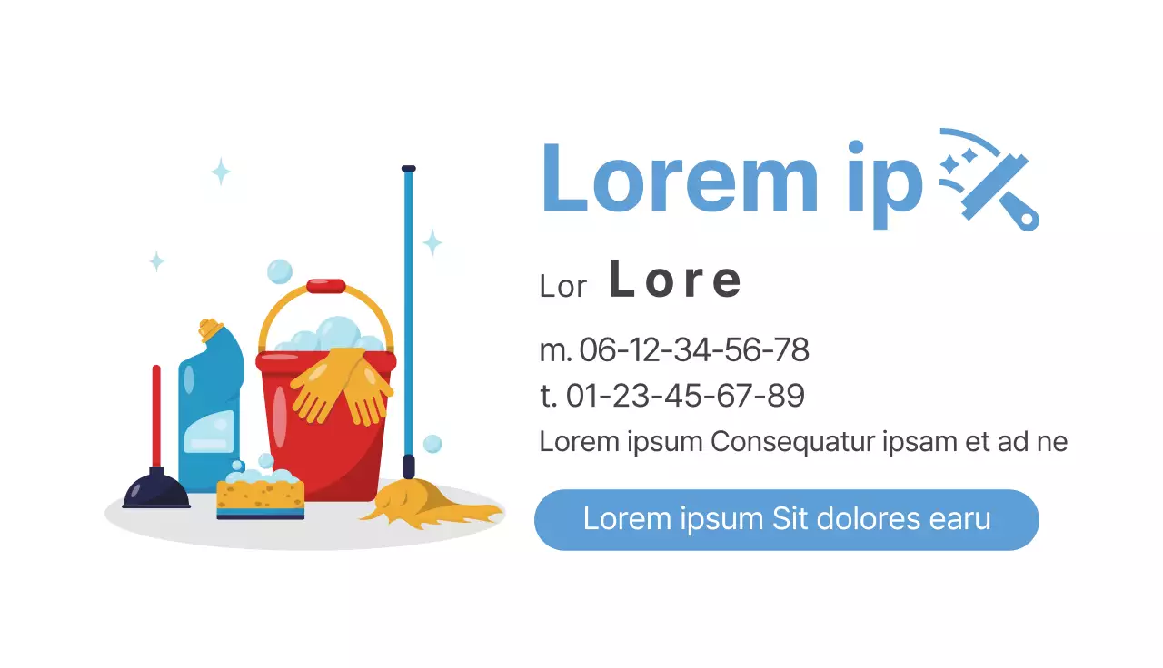 Service de nettoyage mignon avec illustration bleue