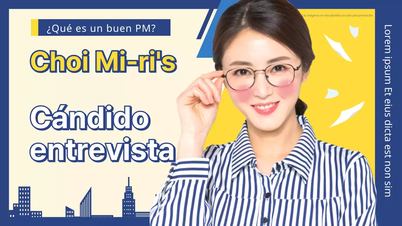 Miniaturas de YouTube de entrevistas a empleados de la empresa en amarillo y azul