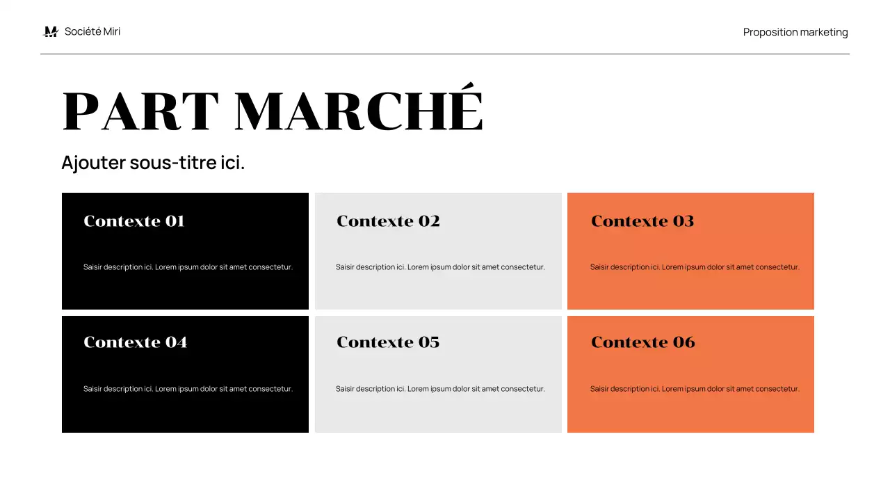 proposition de marketing moderne noir