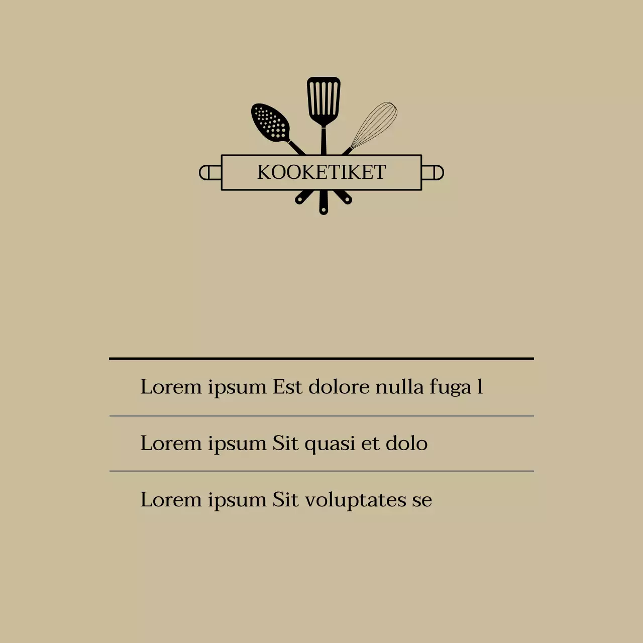 Beige eenvoudig pictogram keukenetiket