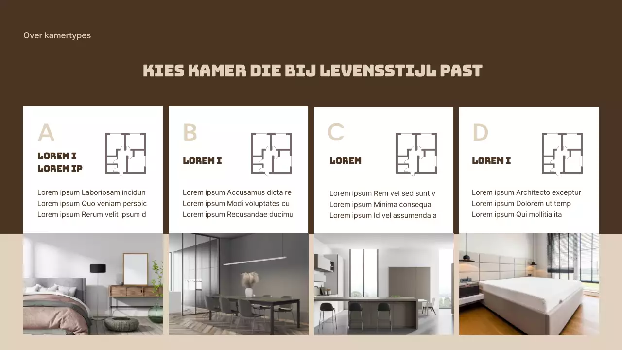 Aanbiedingsbrief beige en bruin appartement