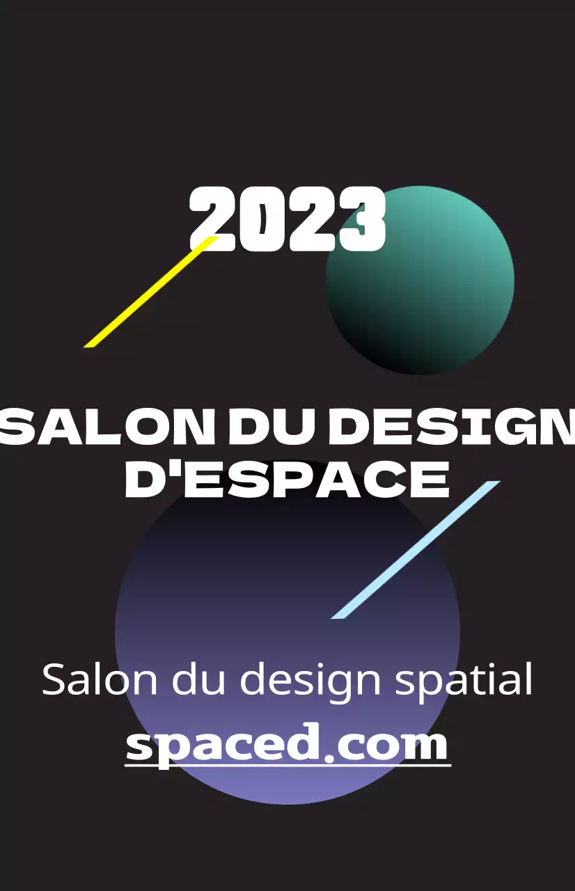 Promouvoir un salon de l'aménagement de l'espace grâce à des illustrations colorées de formes et de textes.