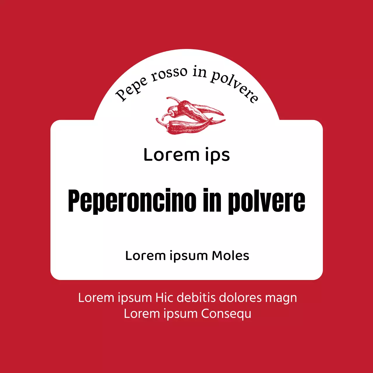  Etichetta alimentare illustrata in rosso