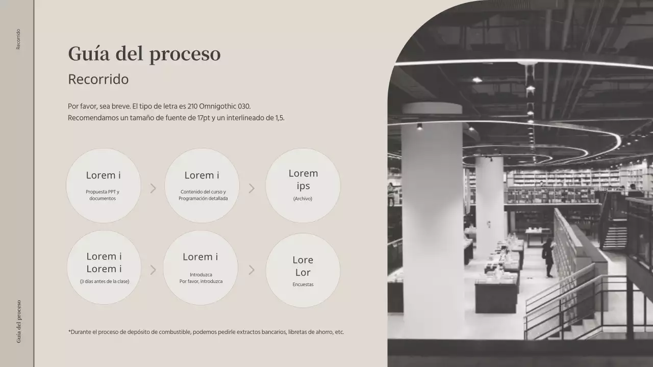 Propuesta de conferencia invitada en una librería beige y gris