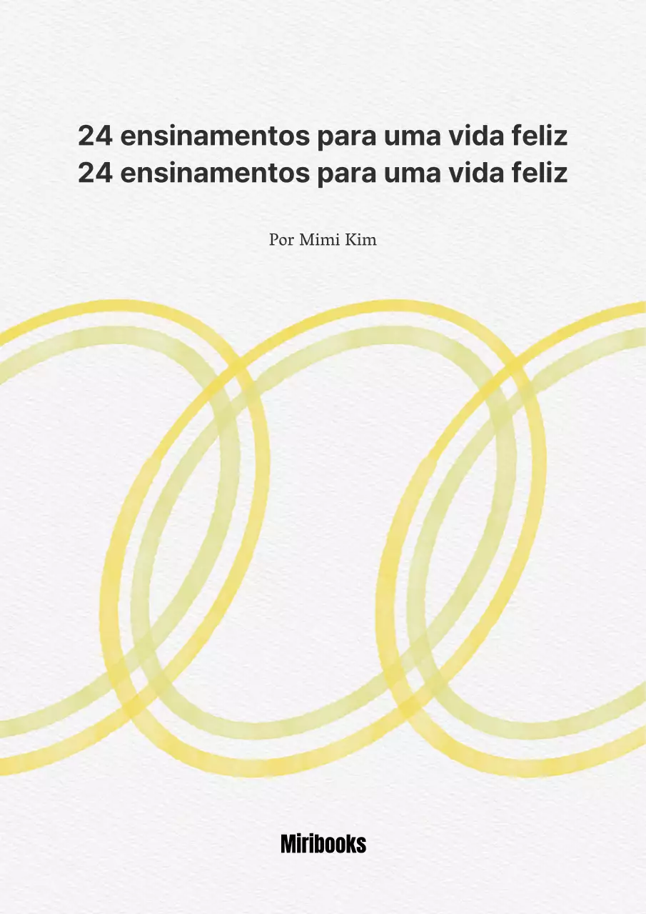 Um guia de vida feliz com um círculo de aguarela amarelo chartreuse num caderno de desenho branco.