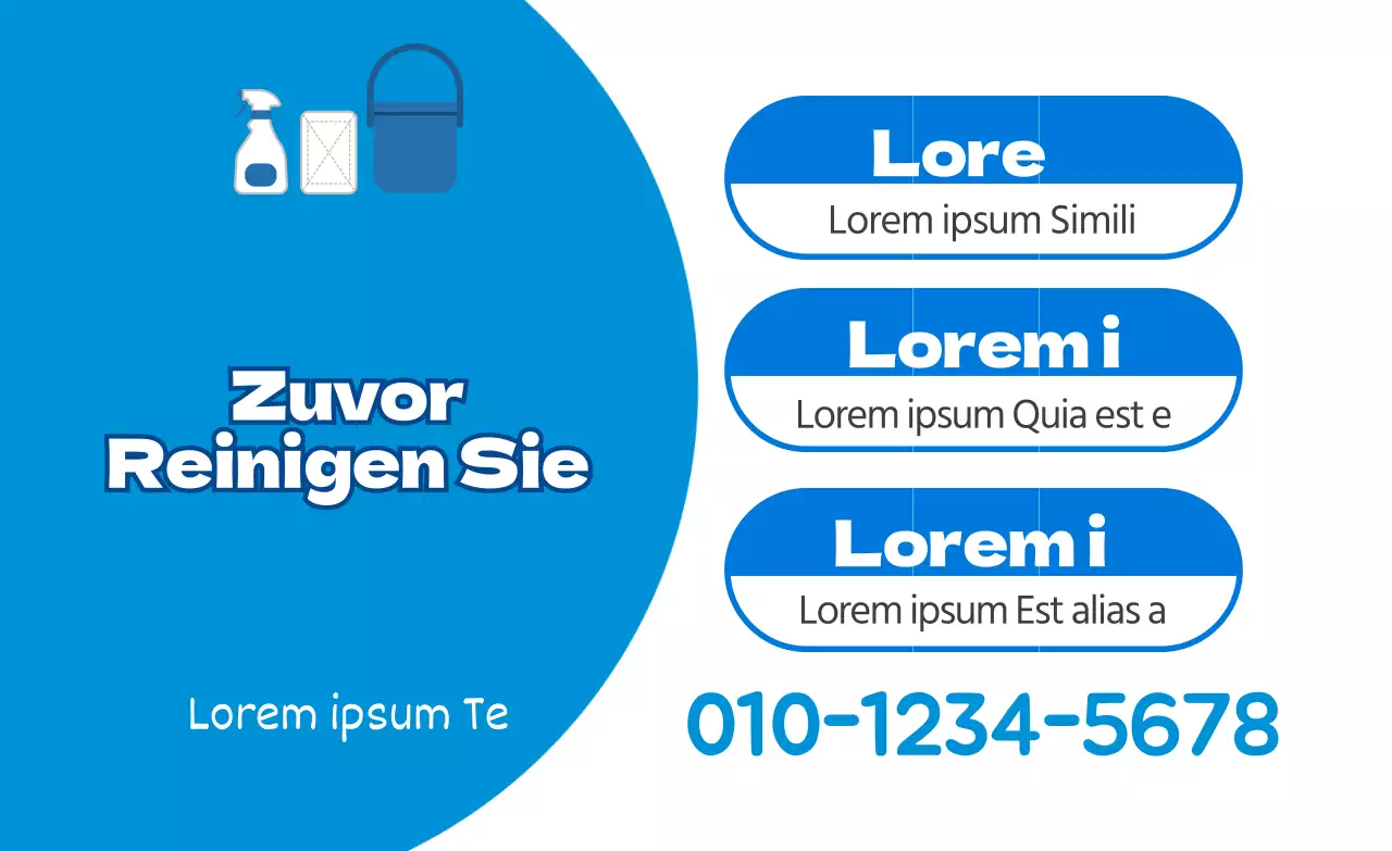 Niedlicher Reinigungsservice mit blauer Illustration