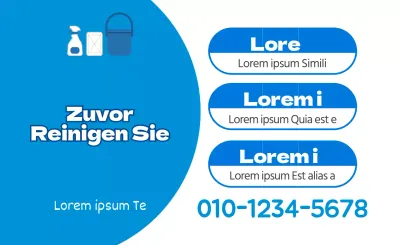 Niedlicher Reinigungsservice mit blauer Illustration