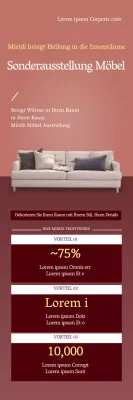 Rosa Foto unterstreicht sauberes Mobiliar zur Werbung für die Veranstaltung