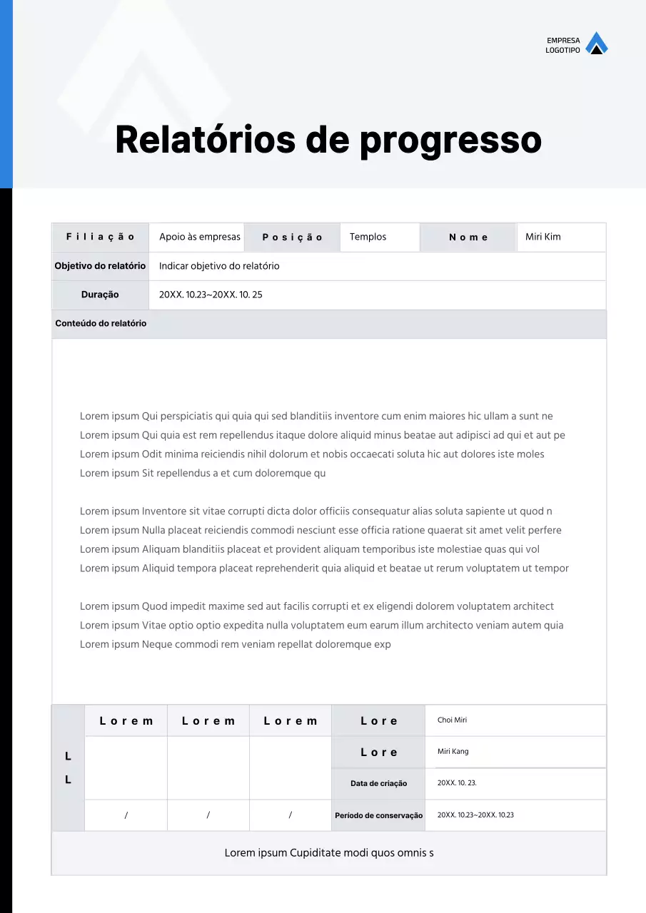 Conceito de logótipo simples azul e preto Progresso