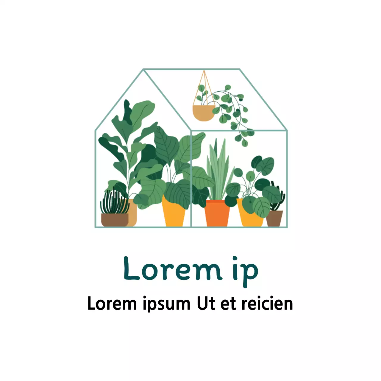 Etiqueta blanca verde ilustración jardín botánico limpio