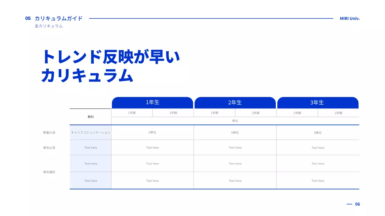 青 モダン 大学 プレゼンテーション