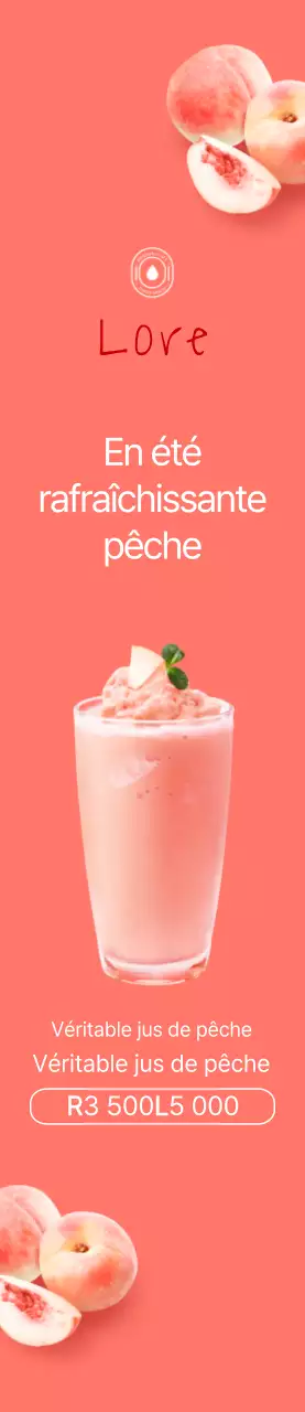 Un style simple en rose et blanc pour promouvoir le menu d'été