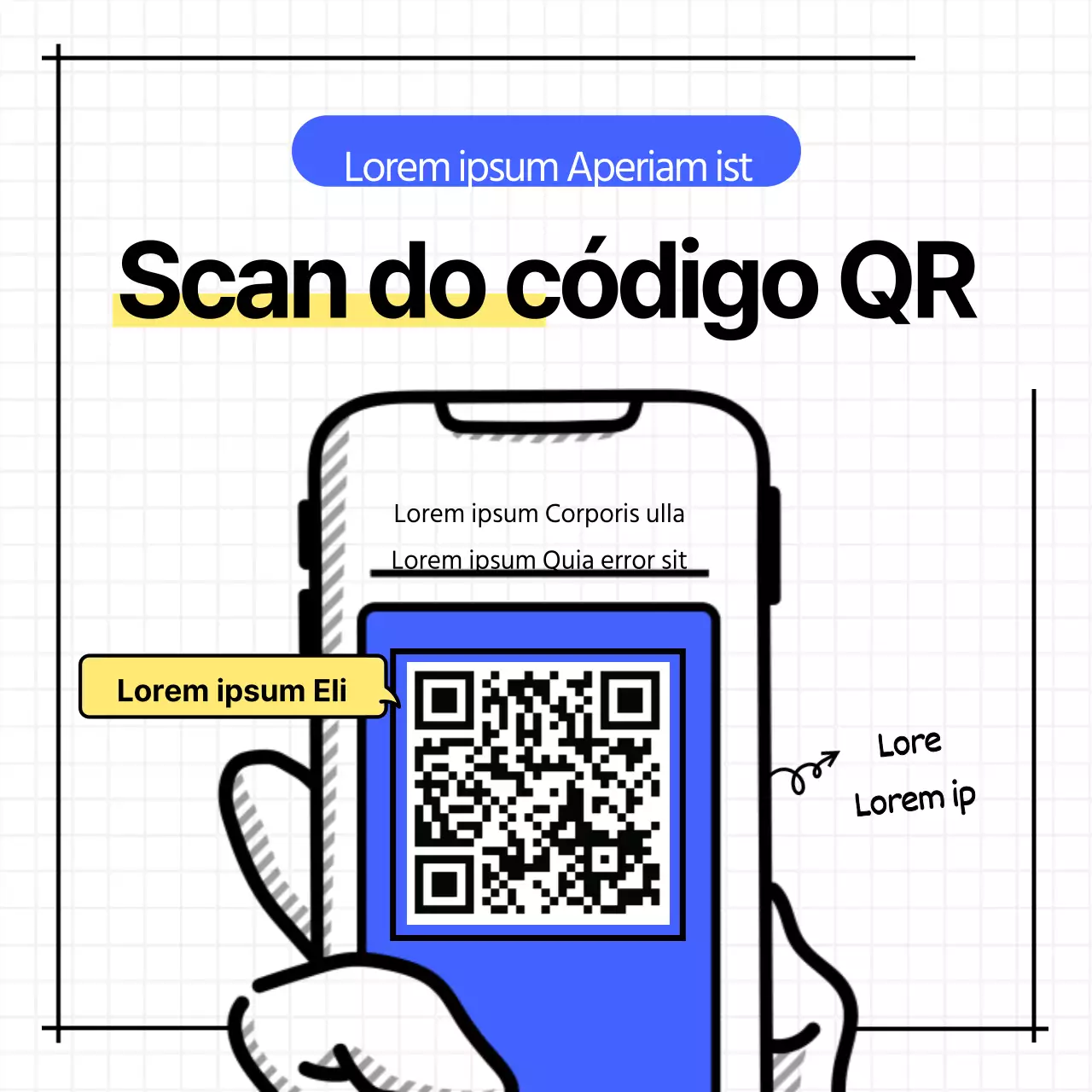 Design de smartphone em xadrez azul