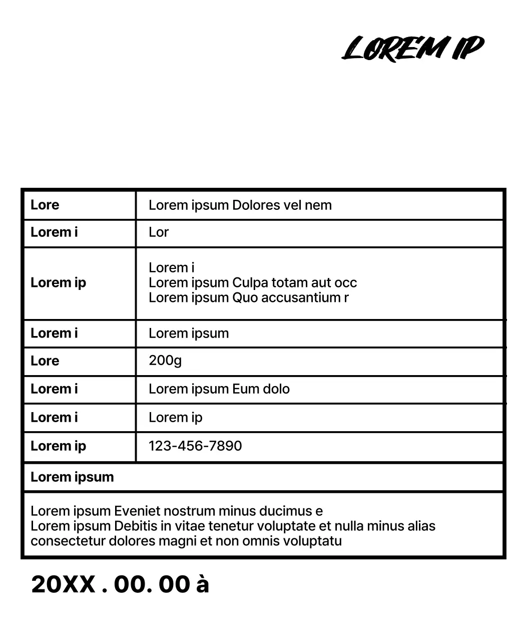 Dessin avec des descriptions de haricots accentuées par un texte manuscrit noir et rugueux.