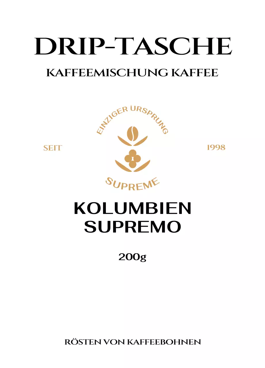 Beutel mit Kaffeelogo in Beige