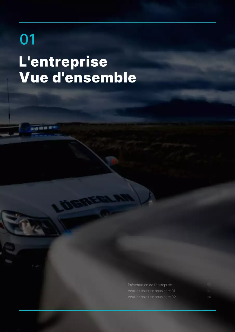 Plan d'affaires simple en bleu clair et noir