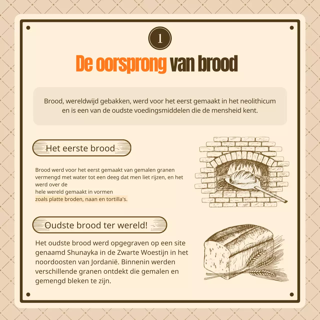 Ken je bruine en beige vintage broden