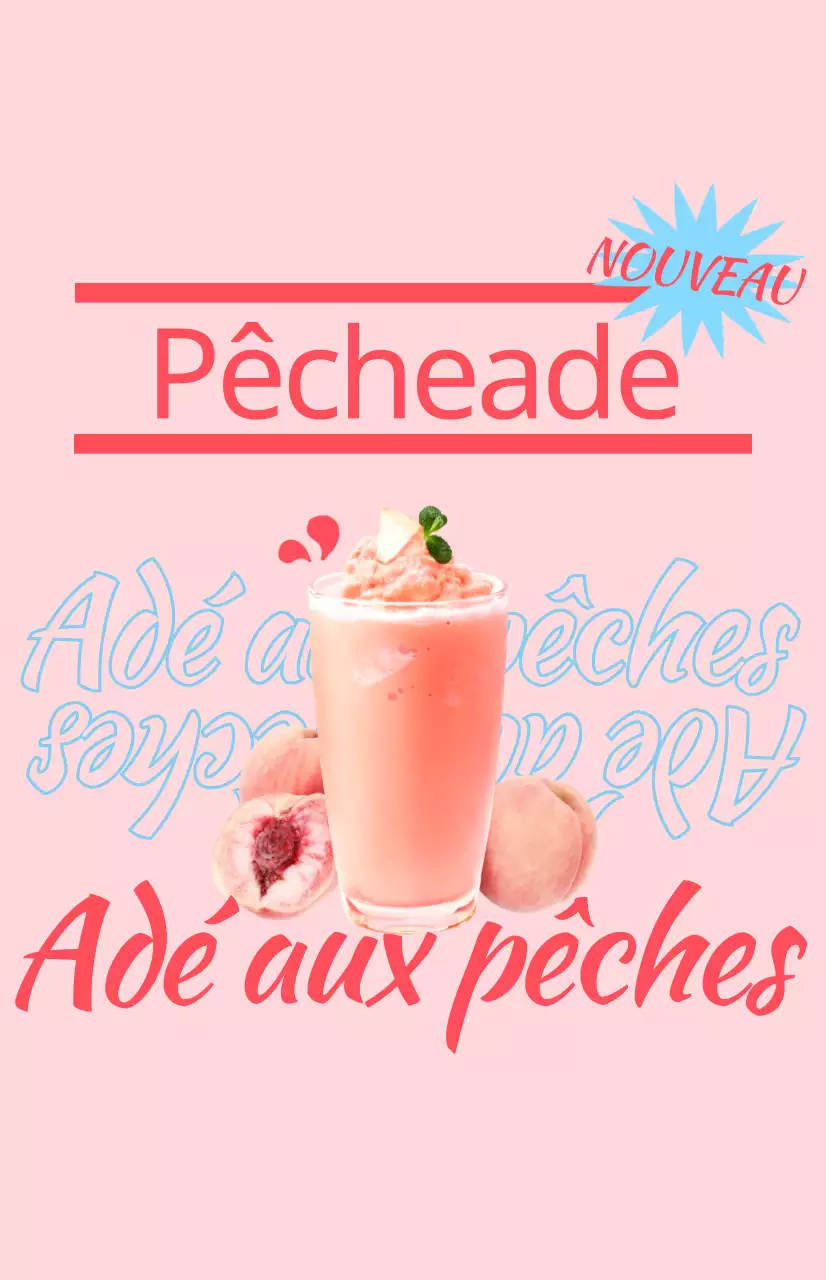 Faites la promotion du menu de votre café avec des images de boissons et des textes colorés et illustrés.