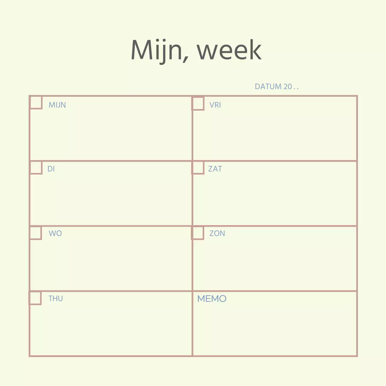 Beige lijnen eenvoudige agenda planner