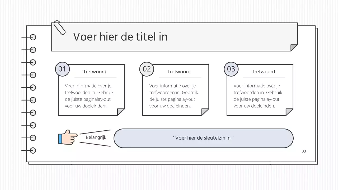 Strak conceptueel educatief presentatiepakket in wit en accentkleuren