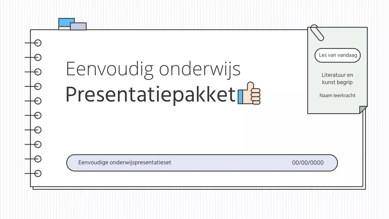 Strak conceptueel educatief presentatiepakket in wit en accentkleuren