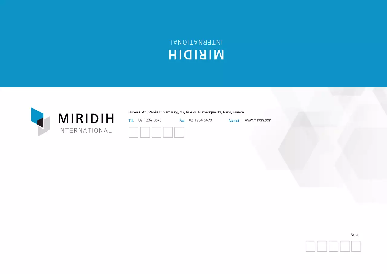 Enveloppes bleues simples pour billets d'entreprise