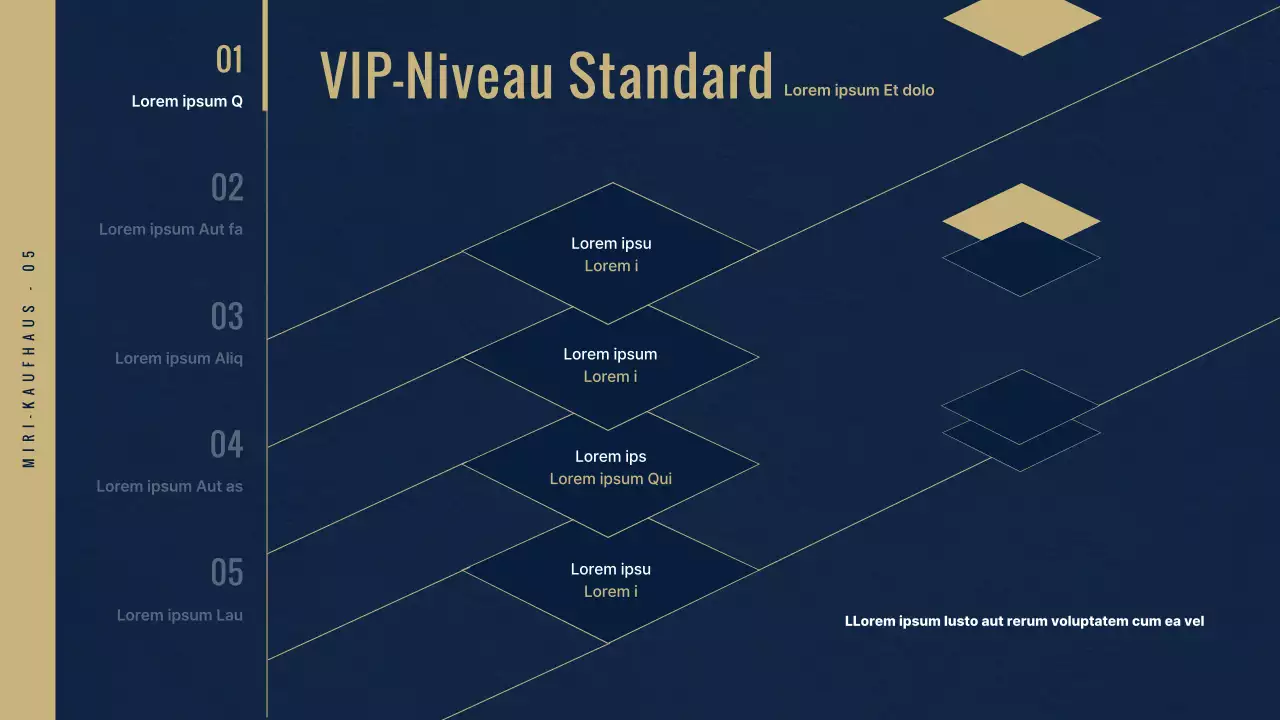 VIP-Club im luxuriösen Kaufhaus in Marineblau