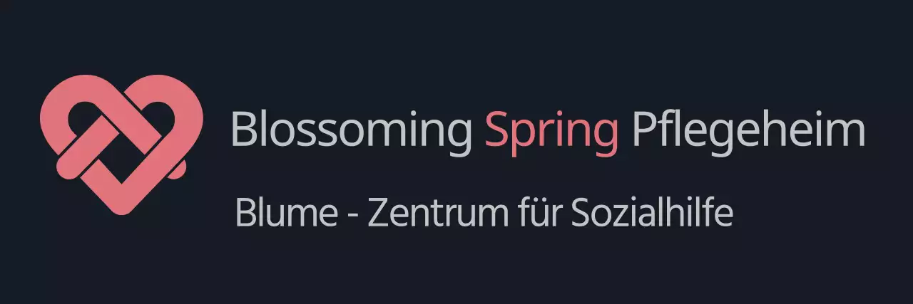 Einfaches modernes Symbol Logo und Text Kombination Stil in dunkelgrau und rosa Für Pflegeheim Personal