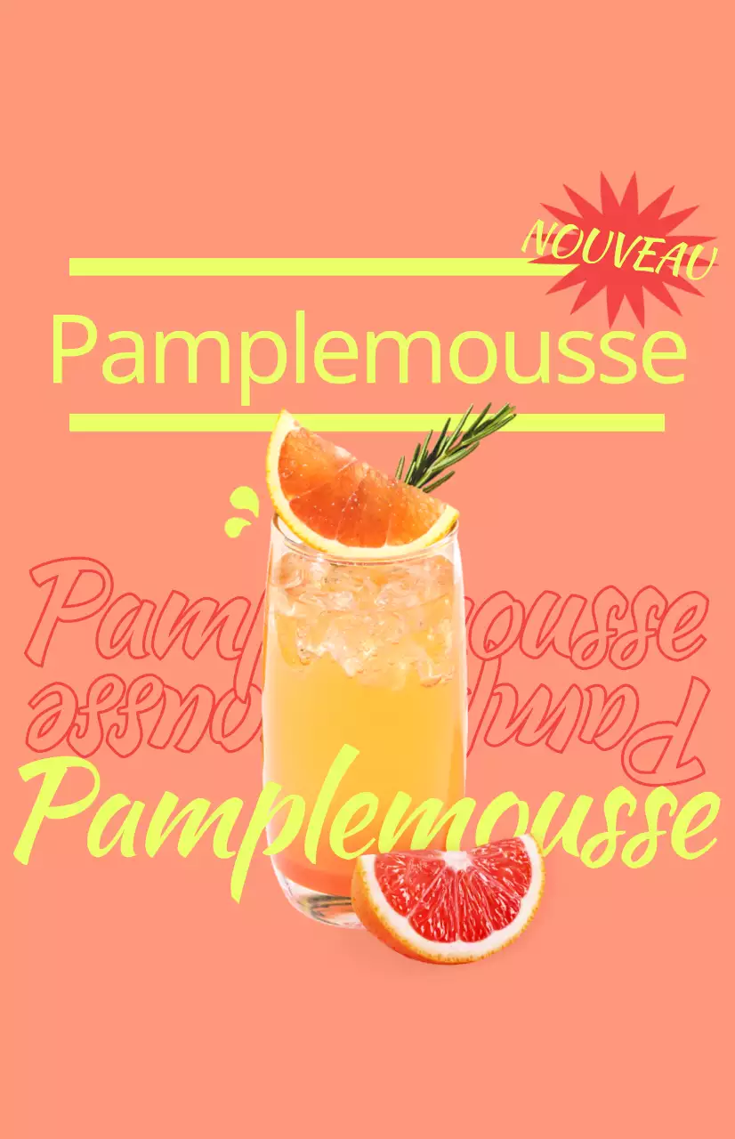 Faites la promotion du menu de votre café avec des images de boissons et des textes colorés et illustrés.