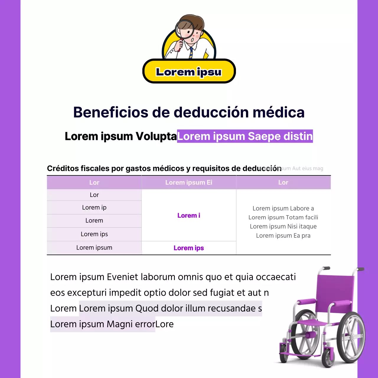 Reconciliación de fin de año con simpáticas ilustraciones en morado y amarillo