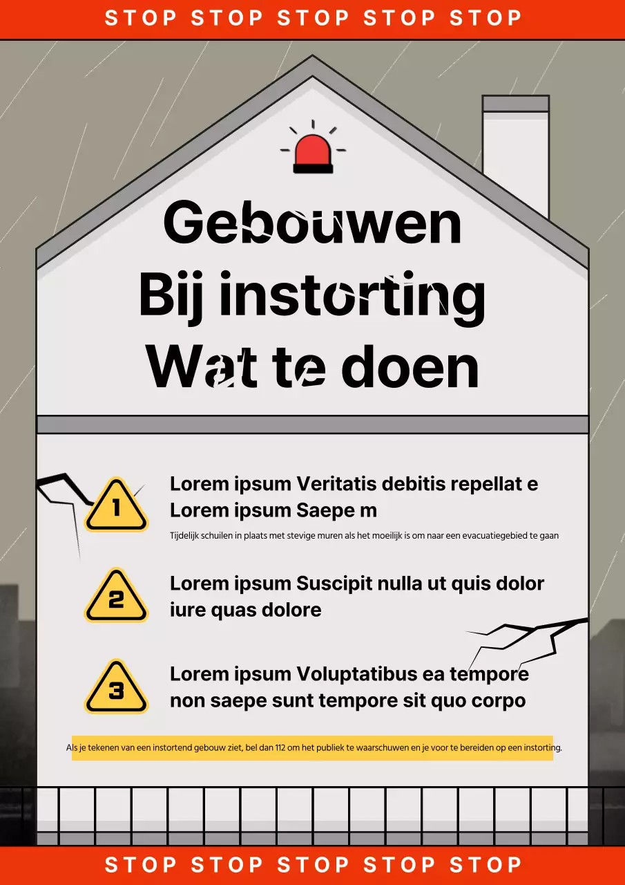 Tips voor het omgaan met een ramp instorting met een huis illustratie achtergrond