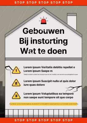 Tips voor het omgaan met een ramp instorting met een huis illustratie achtergrond