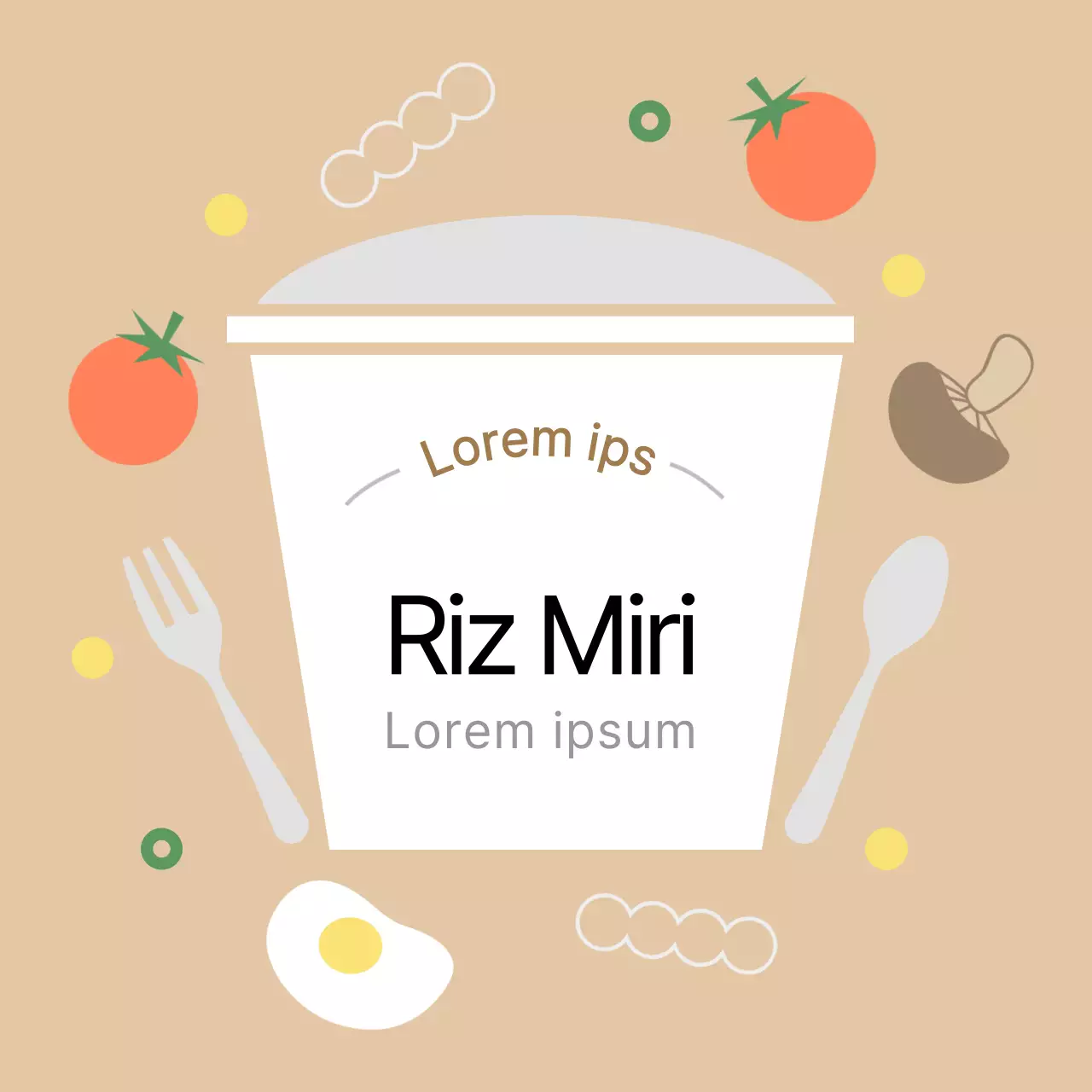 Beige Cupcake Bento Stickers