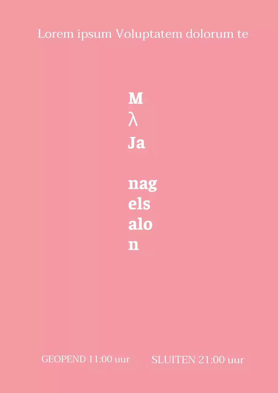 Emotionele en eenvoudige nagelstudio promotie met roze tekst