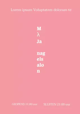 Emotionele en eenvoudige nagelstudio promotie met roze tekst