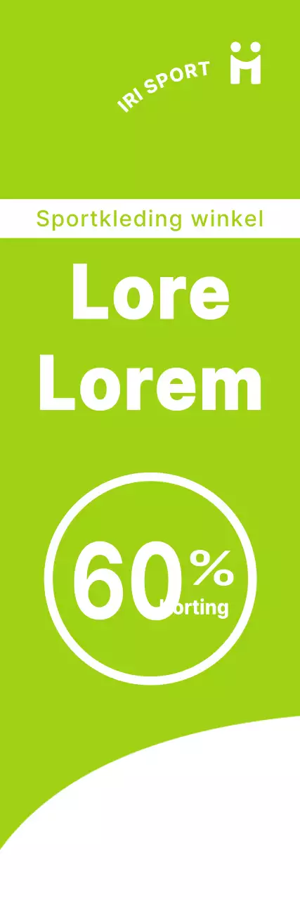 Een strak concept in wit en limoengroen voor het aankondigen en promoten van open verkoop van sportkleding.